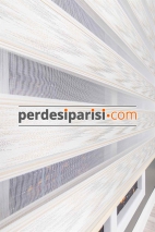 Star Ekru Gümüş Simli Plise Zebra Perde