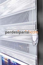 Star Gri Gümüş Simli Plise Zebra Perde