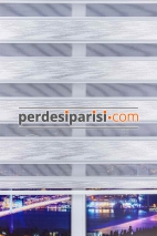 Star Gri Gümüş Simli Plise Zebra Perde