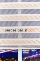 Sümela Bej Plise Desenli Zebra Perde