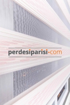 Sümela Pembe Plise Desenli Zebra Perde