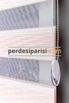 Sümela Pembe Plise Desenli Zebra Perde