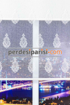 Maison Damask Ekru Çiftli Stor Perde