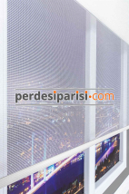 Vegas Ekru Çizgili Çiftli Stor Perde