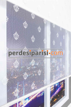 Zeta Damask Ekru Çiftli Stor Perde