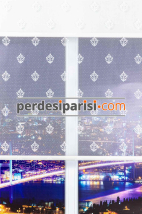 Zeta Damask Ekru Çiftli Stor Perde