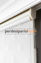 Zeta Damask Ekru Çiftli Stor Perde