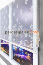 Zeta Damask Ekru Çiftli Stor Perde