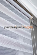 Vesta Gri Degrade Desenli Zebra Perde