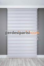 Vesta Gri Degrade Desenli Zebra Perde