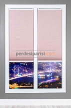 Düz Pudra Cam Balkon Plise Perde