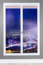 Düz Pudra Cam Balkon Plise Perde