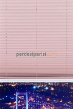 Düz Pudra Cam Balkon Plise Perde