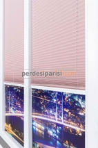 Düz Pudra Cam Balkon Plise Perde