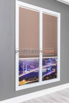 Kahve Karartma Cam Balkon Plise Perde
