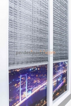 Mira Antrasit Desenli Cam Balkon Plise Perde