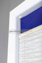 Mira Krem Desenli Cam Balkon Plise Perde