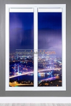 Toronto Beyaz Simli Cam Balkon Plise Perde