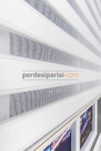 Astoria Ekru Plise Desenli Zebra Perde