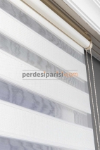 Astoria Ekru Plise Desenli Zebra Perde