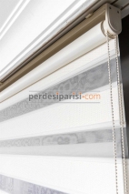 Astoria Ekru Plise Desenli Zebra Perde