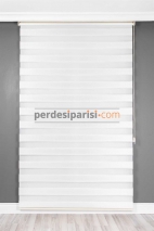 Astoria Ekru Plise Desenli Zebra Perde
