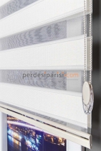Astoria Ekru Plise Desenli Zebra Perde
