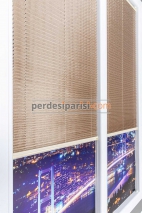 Kahve Şantuklu Cam Balkon Plise Perde 