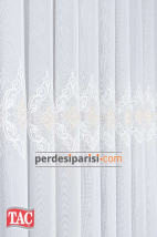 Taç Altın Damask İşlemeli Keten Tül Perde