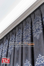 Taç Claose Lacivert Damask Pano Fon Perde