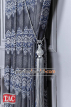 Taç Claose Lacivert Damask Pano Fon Perde