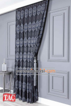 Taç Claose Lacivert Damask Pano Fon Perde