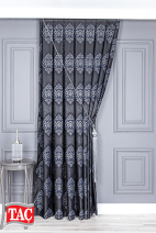 Taç Claose Lacivert Damask Pano Fon Perde