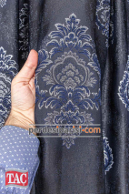 Taç Claose Lacivert Damask Pano Fon Perde