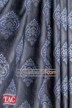 Taç Claose Lacivert Damask Pano Fon Perde