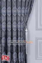 Taç Claose Lacivert Damask Pano Fon Perde