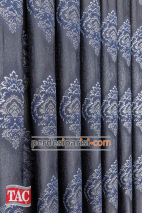 Taç Claose Lacivert Damask Pano Fon Perde
