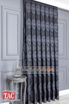 Taç Claose Lacivert Damask Pano Fon Perde