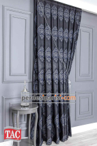 Taç Claose Lacivert Damask Pano Fon Perde