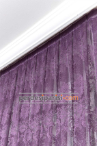 Damask Mor Tül + Fon Perde
