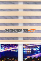Mat Bej Düz Zebra Perde