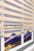 Mat Bej Düz Zebra Perde