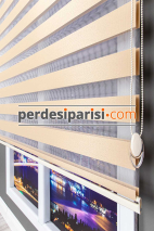 Mat Bej Düz Zebra Perde