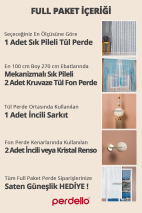 Turkuaz Sarmaşık Kruvaze Full Paket Perde