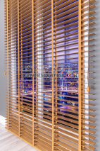 Koyu Meşe 50 MM Polywood Ahşap Jaluzi Perde