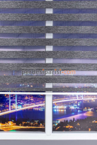 Eko Antrasit Kırçıllı Bambu Zebra Perde
