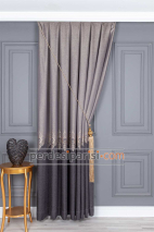 Damask Bej Vizon Pano Fon Perde