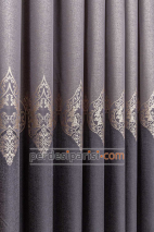Damask Bej Vizon Pano Fon Perde
