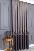 Damask Bej Vizon Pano Fon Perde