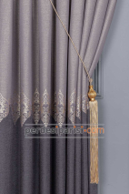 Damask Bej Vizon Pano Fon Perde